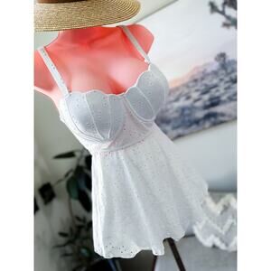 Collecting Seashells babydoll eyelet tankini swim top + scrunch shorts swimsuit